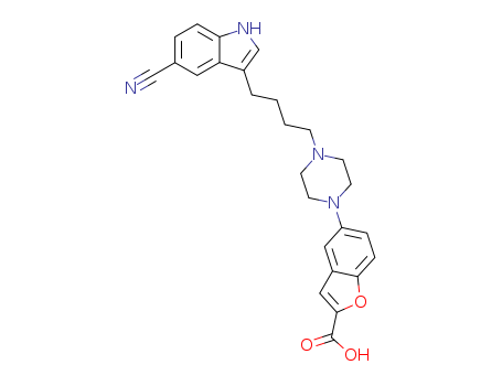 5-(4-(4-(5-cyano-1H-indol-3-yl)butyl)piperazin-1-yl)benzofuran-2-carboxylic acid