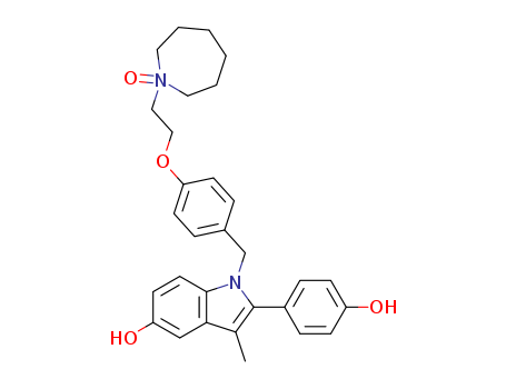 1-(2-(4-((5-hydroxy-2-(4-hydroxyphenyl)-3-methyl-1H-indol-1-yl)methyl)phenoxy)ethyl)azepane 1-oxide