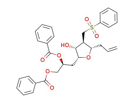 (S)-3-((2R,3R,4R,5S)-5-allyl-3-hydroxy-4-((phenylsulfonyl)methyl)tetrahydrofuran-2-yl)propane-1,2-diyl dibenzoate