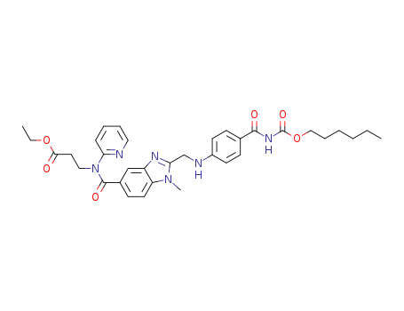 ethyl 3-(2-((4-(hexyloxycarbonylcarbamoyl)phenylamino)methyl)-1-methyl-N-(pyridin-2-yl)-1H-benzo[d]imidazole-5-carboxamido)propanoate