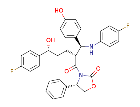 (S)-3-((2R,5R)-5-(4-fluorophenyl)-2-((S)-(4-fluorophenylamino)(4-hydroxyphenyl)methyl)-5-hydroxypentanoyl)-4-phenyloxazolidin-2-one