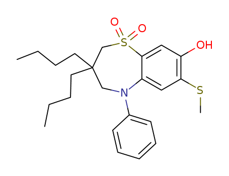 2,2-dibutyl-7-hydroxy-6-(methylthio)-4-phenyl-3,4-dihydro-2H-benzo[b][1,4]thiazine 1,1-dioxide