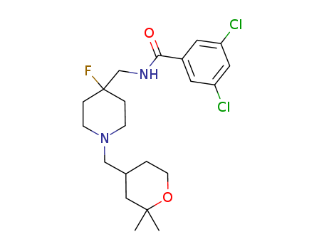 3,5-dichloro-N-((1-((2,2-dimethyltetrahydro-
2H-pyran-4-yl)methyl)-4-fluoropiperidin-4-yl)methyl)benzamide