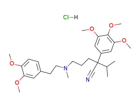 5-((3,4-dimethoxyphenethyl)(methyl)amino)-2-isopropyl-2-(3,4,5-trimethoxyphenyl)pentanenitrile HCl