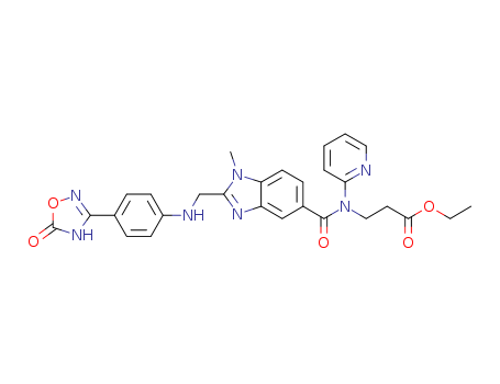 ethyl 3-(1-methyl-2-((4-(5-oxo-4,5-dihydro-1,2,4-oxadiazol-3-yl)phenylamino)methyl)-N-(pyridin-2-yl)-1H-benzo[d]imidazole-5-carboxamido)propanoate