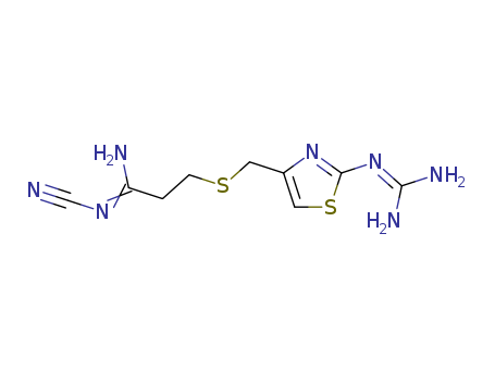 N-cyano-3-(((2-((diaminomethylene)amino)thiazol-4-yl)methyl)thio)propanimidamide