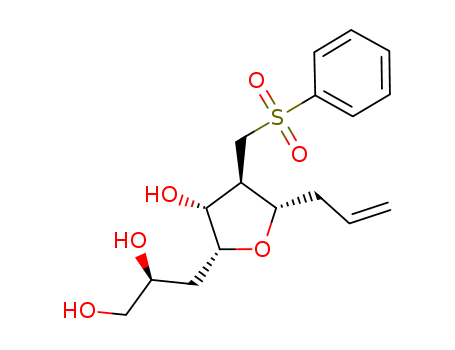 (S)-3-((2R,3R,4R,5S)-5-allyl-3-hydroxy-4-((phenylsulfonyl)methyl)tetrahydrofuran-2-yl)propane-1,2-diol