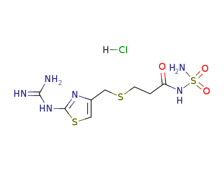 3-(((2-((diaminomethylene)amino)thiazol-4-yl)methyl)thio)-N-sulfamoylpropanamide