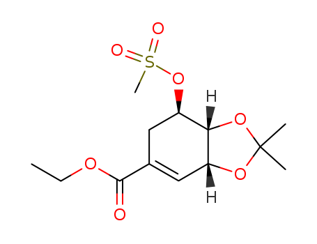 ethyl (3aR,7R,7aR)-2,2-dimethyl-7-((methylsulfonyl)oxy)-3a,6,7,7a-tetrahydrobenzo[d][1,3]dioxole-5-carboxylate