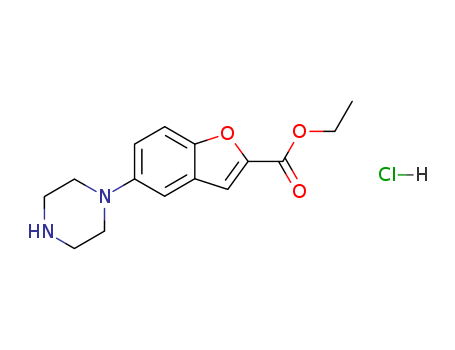 ethyl 5-(piperazin-1-yl)benzofuran-2-carboxylate HCl