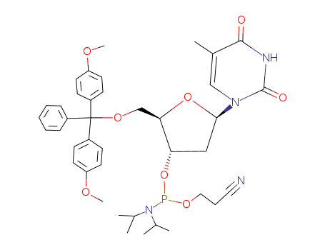 (2R,3S,5R)-2-((bis(4-methoxyphenyl)(phenyl)methoxy)methyl)-5-(5-methyl-2,4-dioxo-3,4-dihydropyrimidin-1(2H)-yl)tetrahydrofuran-3-yl (2-cyanoethyl) diisopropylphosphoramidite