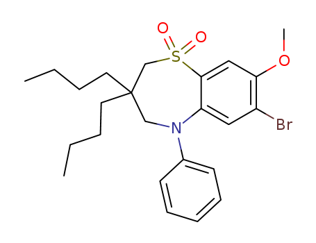 7-bromo-3,3-dibutyl-8-methoxy-5-phenyl-2,3,4,5-tetrahydrobenzo[b][1,4]thiazepine 1,1-dioxide