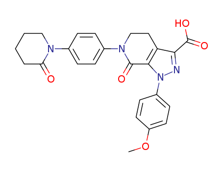 1-(4-METHOXYPHENYL)-7-OXO-6-(4-(2-OXOPIPERIDIN-1-YL)PHENYL)-4,5,6,7-TETRAHYDRO-1H-PYRAZOLO[3,4-C]PYRIDINE-3-CARBOXYLIC ACID