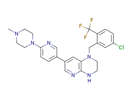 1-(5-chloro-2-(trifluoromethyl)benzyl)-7-(6-(4-methylpiperazin-1-yl)pyridin-3-yl)-1,2,3,4-tetrahydropyrido[2,3-b]pyrazine