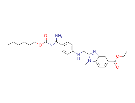 ethyl 2-((4-(N'-(hexyloxycarbonyl)carbamimidoyl)phenylamino)methyl)-1-methyl-1H-benzo[d]imidazole-5-carboxylate