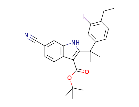 tert-butyl 6-cyano-2-(2-(4-ethyl-3-iodophenyl)propan-2-yl)-1H-indole-3-carboxylate