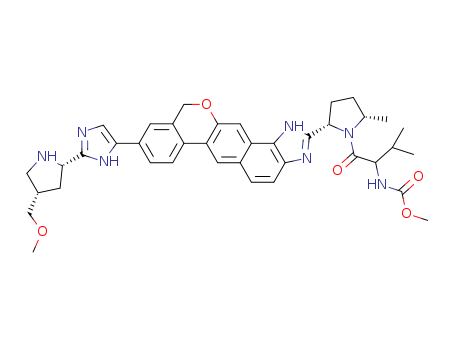 methyl ((S)-1-((2S,5S)-2-(9-(2-((2S,4S)-4-(methoxymethyl)pyrrolidin-2-yl)-1H-imidazol-5-yl)-1,11-dihydroisochromeno[4',3':6,7]naphtho[1,2-d]imidazol-2-yl)-5-methylpyrrolidin-1-yl)-3-methyl-1-oxobutan-2-yl)carbamate