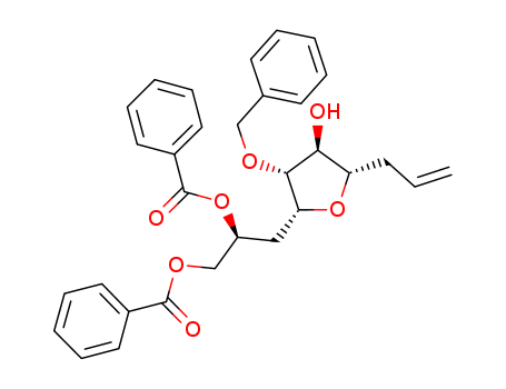 (S)-3-((2R,3R,4S,5S)-5-allyl-3-(benzyloxy)-4-hydroxytetrahydrofuran-2-yl)propane-1,2-diyl dibenzoate